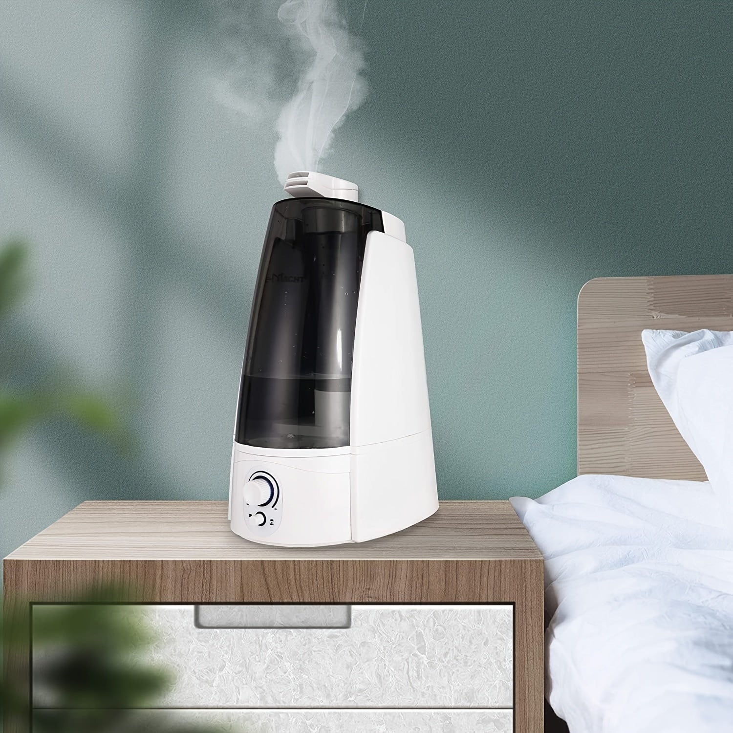 Humidifiers For Bedroom Quiet Ultrasonic Cool Mist Humidifier 37.2oz With Auto Shut-Off And Night Light Function Adjustable Mist Output, Less Than 30dB