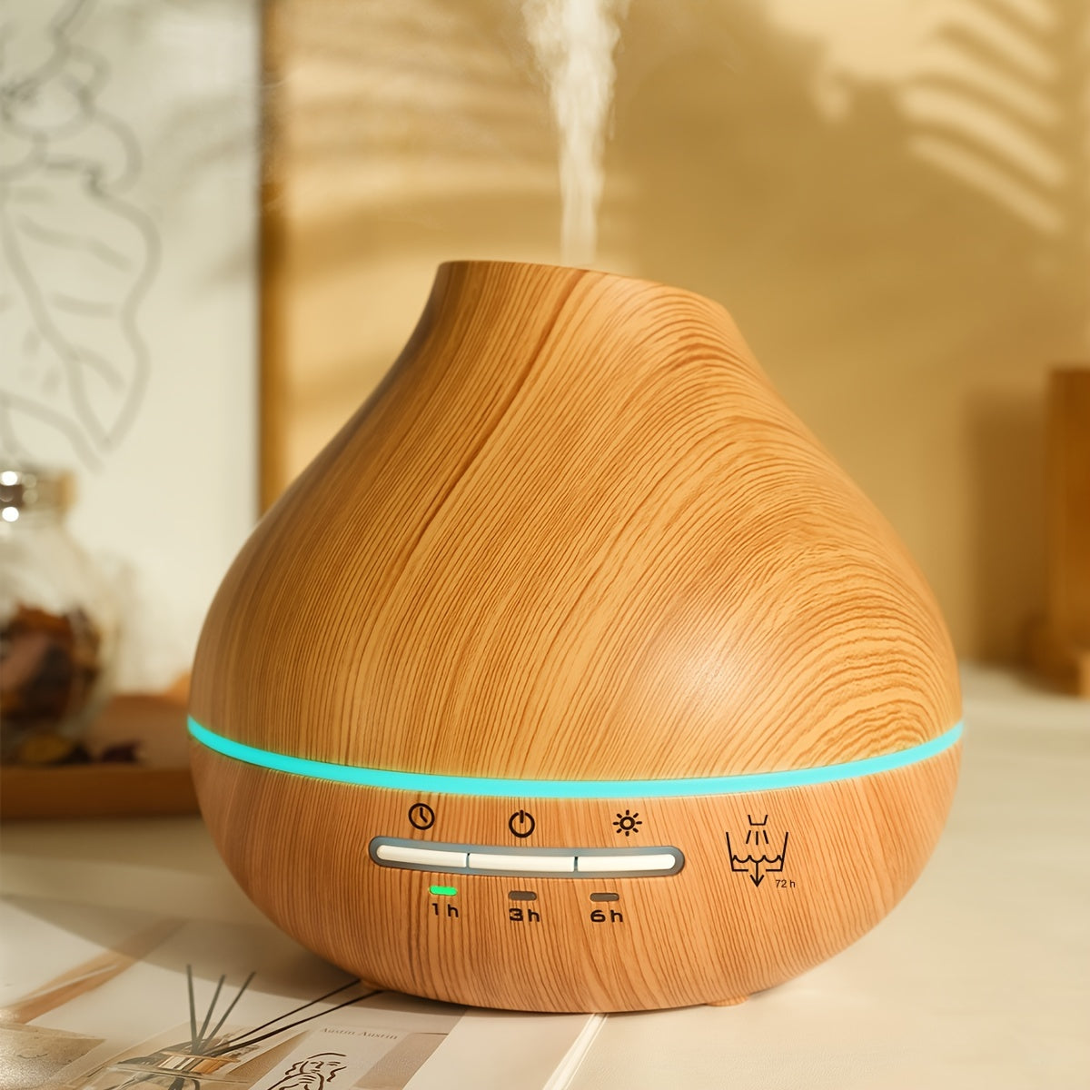 1pc Large-Capacity Simulated Wood Grain Aroma Diffuser