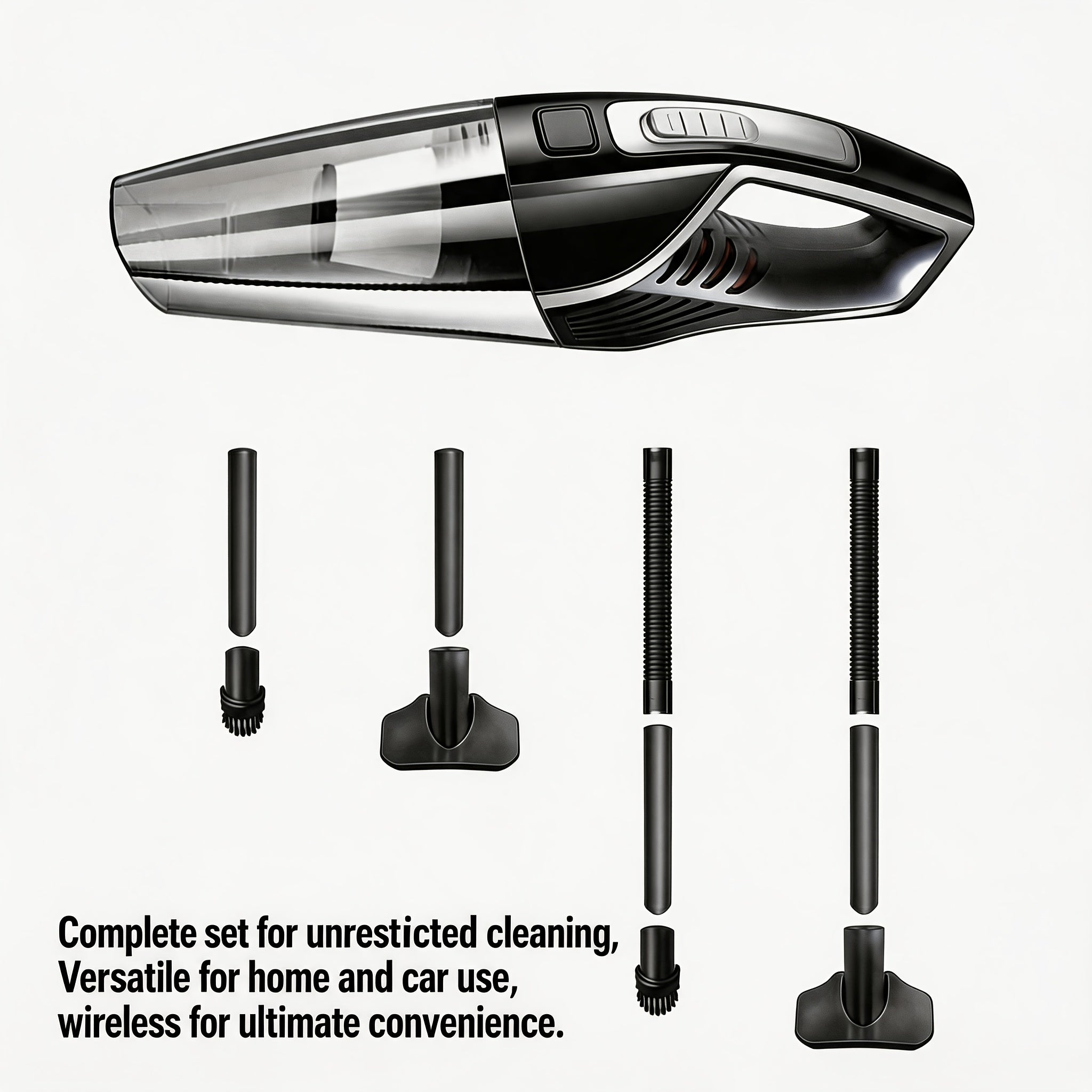 Powerful Car Vacuum Cleaner, Cordless Home Vacuum Cleaner, High Suction Car Vacuum Cleaner, Electric Home Vacuum Cleaner, Vacuum Cleaner Cleaning Kit, Rechargeable Cordless Vac, High Power 6000Pa