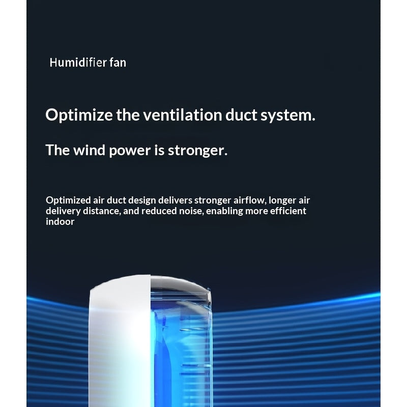 USB- Portable Bladeless Air Cooler & Humidifier Suitable for Home, Office, Travel - 6-Speed Quiet Evaporative Cooling System with Timer, Personal Fan for Bedroom, Compact for Cooling and Humidifier for Small Spaces