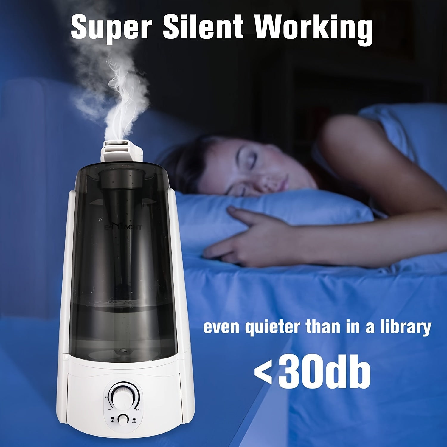 Humidifiers For Bedroom Quiet Ultrasonic Cool Mist Humidifier 37.2oz With Auto Shut-Off And Night Light Function Adjustable Mist Output, Less Than 30dB