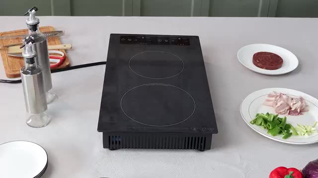 2100W Double Induction Cooktop Portable 12-Inch Electric Cooktop with 120V Induction Burner, Safety Lock, Auto Shutoff Timer, 9 Heating Levels, And Overheat Protection
