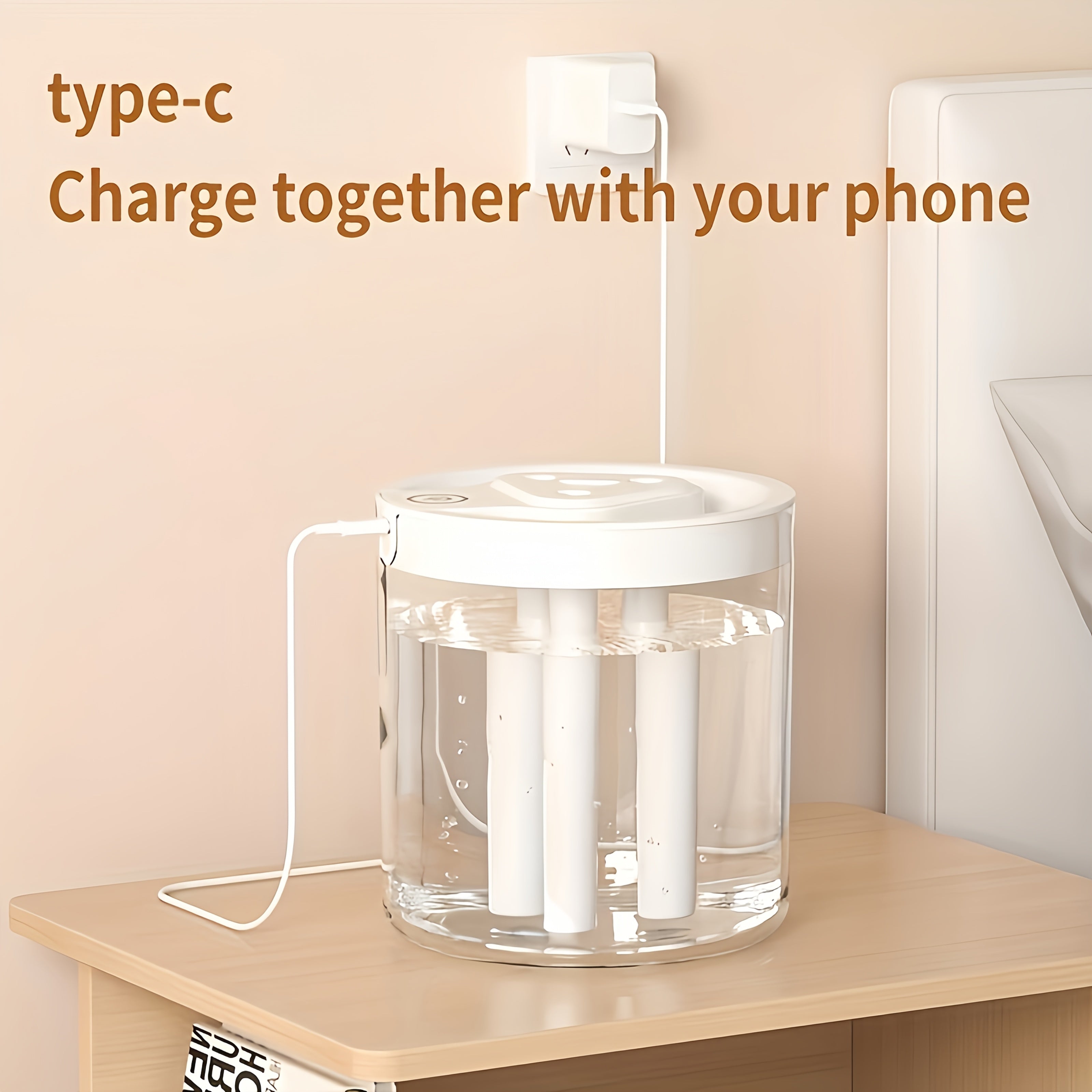 1pc Desktop Aroma Relax Humidifier, 3 Mist Ports, High Capacity, Made of Plastic Material, Suitable for Bedrooms and Offices, Desktop Design, Operating Voltage ≤ 36V