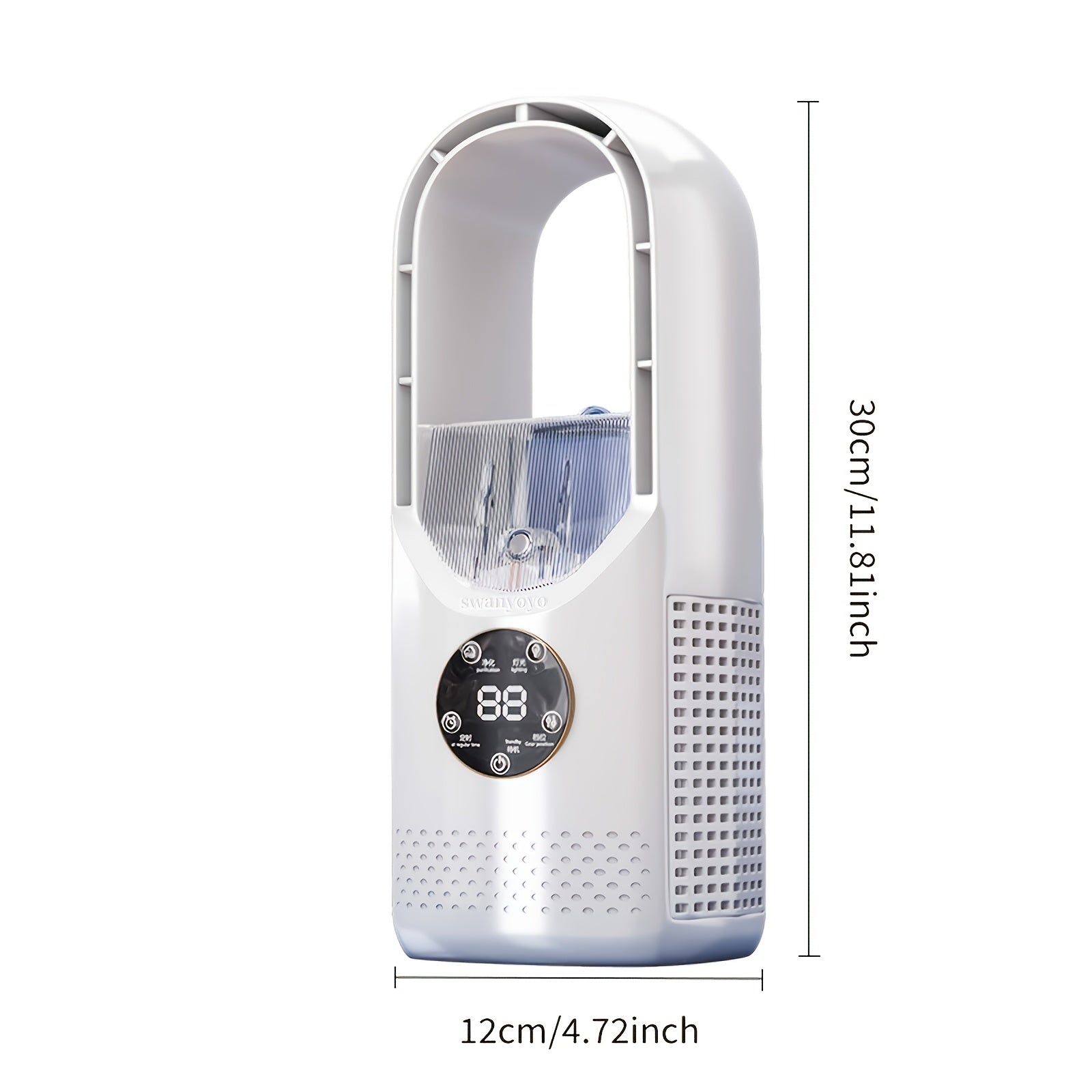 USB- Portable Bladeless Air Cooler & Humidifier Suitable for Home, Office, Travel - 6-Speed Quiet Evaporative Cooling System with Timer, Personal Fan for Bedroom, Compact for Cooling and Humidifier for Small Spaces