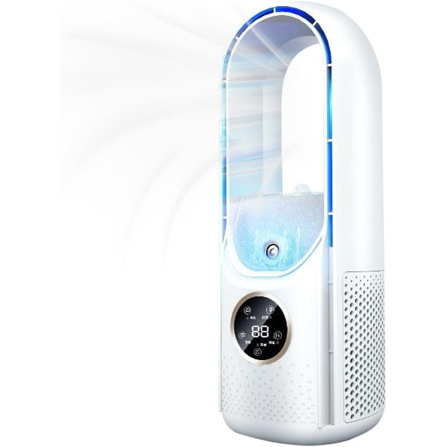 USB- Portable Bladeless Air Cooler & Humidifier Suitable for Home, Office, Travel - 6-Speed Quiet Evaporative Cooling System with Timer, Personal Fan for Bedroom, Compact for Cooling and Humidifier for Small Spaces