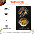 VEVOR Built-in Induction Cooktop, 12inch 2 Burners, 3000W\u002F220V Ceramic Glass Electric Stove Top with Sensor Touch Control, Timer & Child Lock Included, 9 Power Levels for Simmer Steam Slow Cook Fry