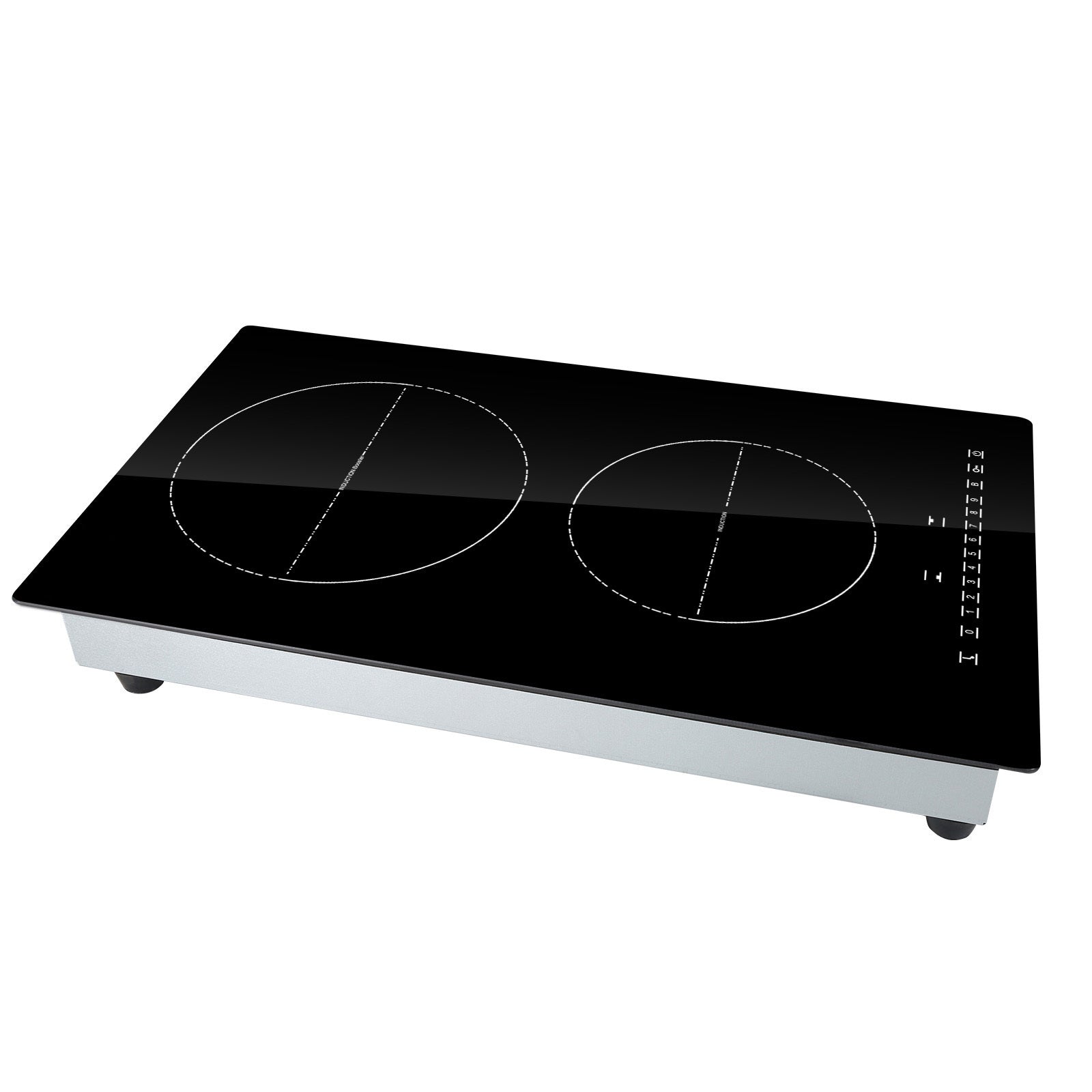 VEVOR Built-in Induction Cooktop, 12inch 2 Burners, 3000W\u002F220V Ceramic Glass Electric Stove Top with Sensor Touch Control, Timer & Child Lock Included, 9 Power Levels for Simmer Steam Slow Cook Fry