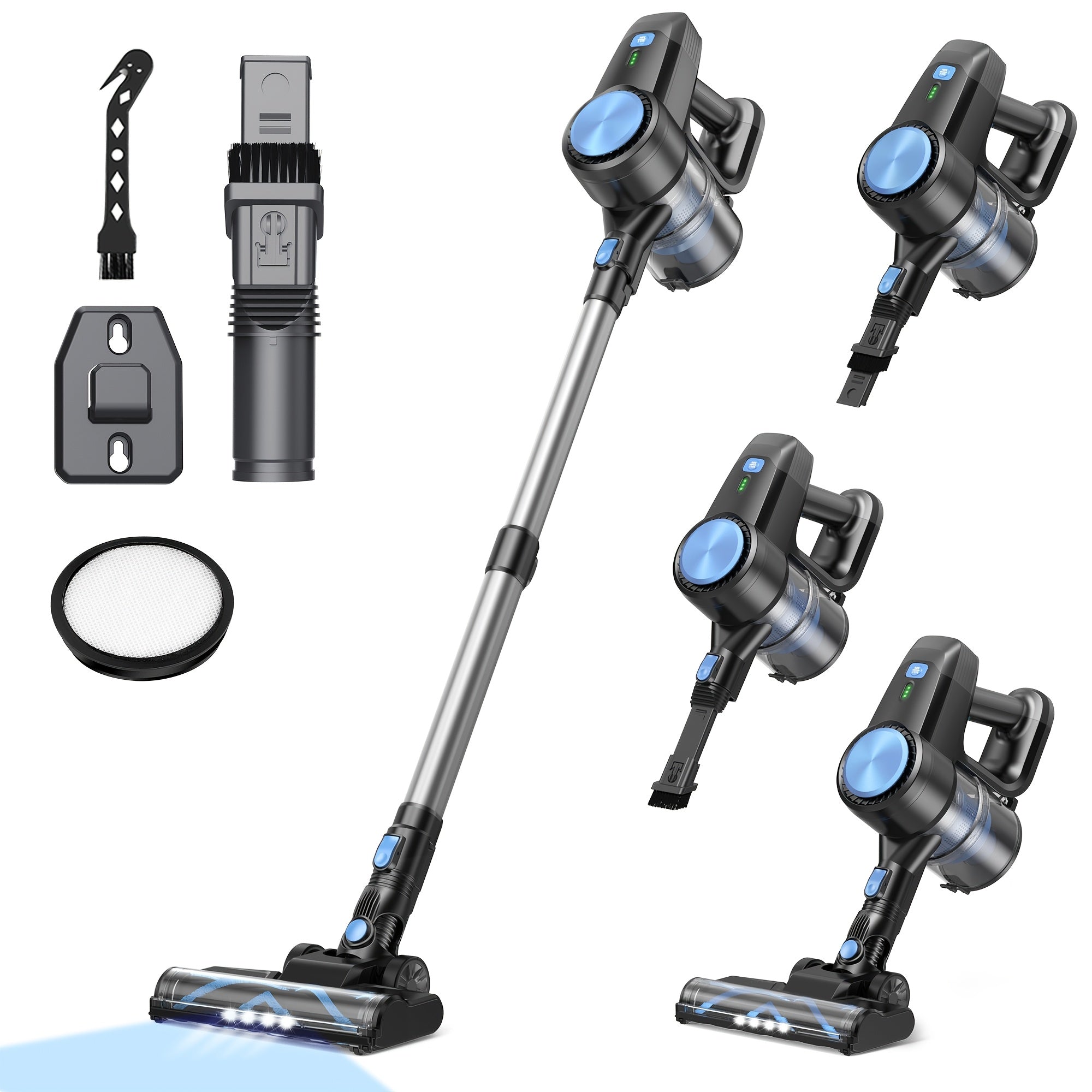 INSE Multi-Purpose Home Cordless Vacuum Cleaner 32KPa Powerful Suction Anti-Tangle Brush Head Effortlessly Removes Pet Hair Ultra-Lightweight At 2.4 Lbs LED Light Head 40-Minute Run Time Ideal for Homes, Cars, Dorm Rooms, And More