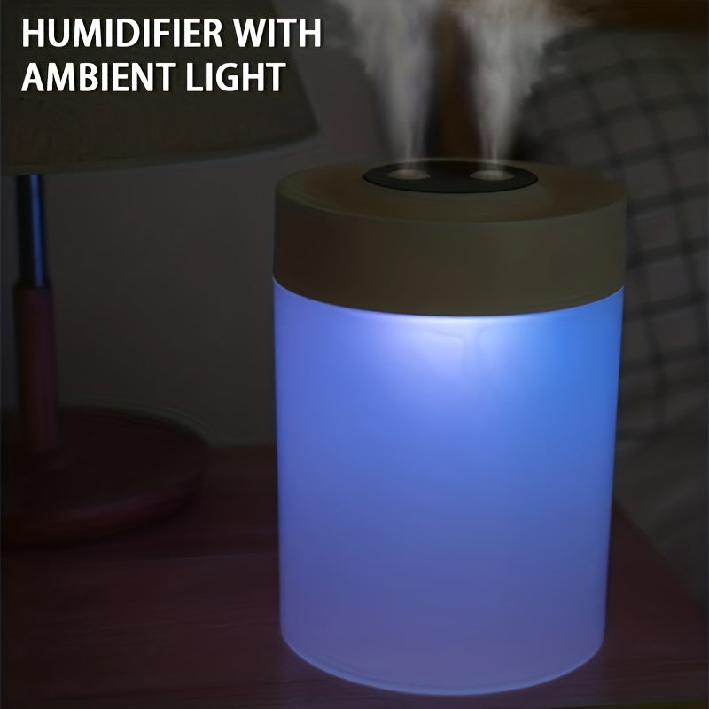 Home Humidifier, Nano Mist Humidifier, 1.11gal Large Capacity, Dual Mist Design, Equipped with Ambient Night Light, Silent Humidification That Won'T Disturb Sleep