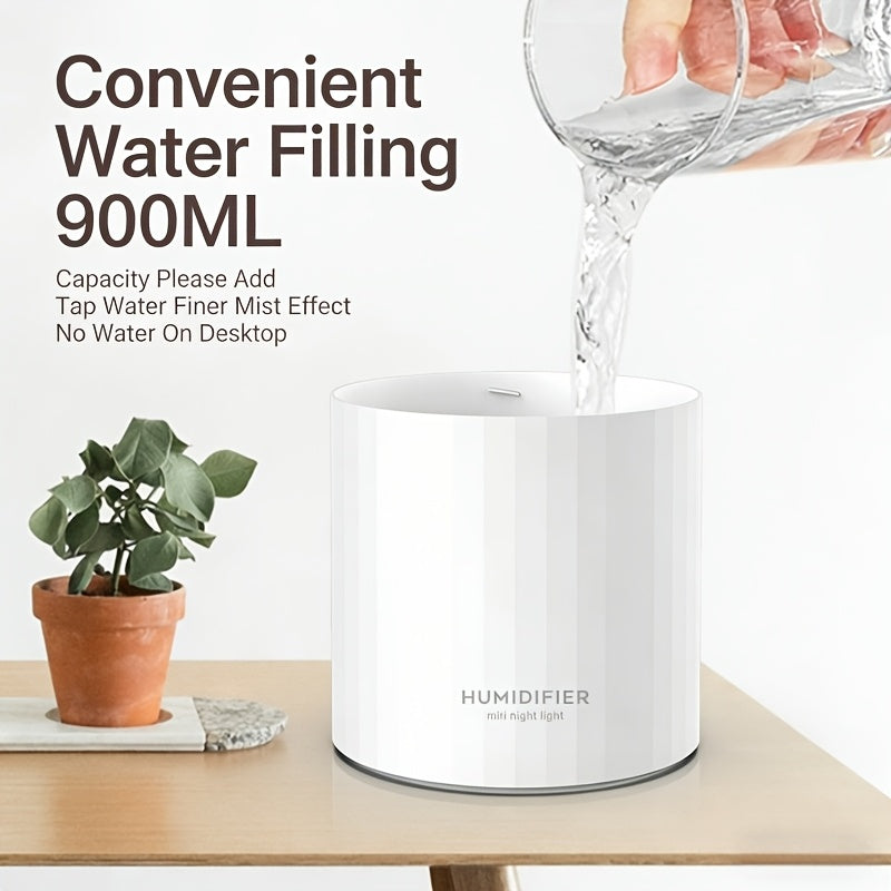 Dual-spout Humidifier, Large Mist Volume And Capacity, Colorful Atmosphere Light, Hydration Wonder Humidifier, Cylindrical Tabletop Humidifier, Light Luxury Modern Style, Long-lasting Moisturizing, Suitable for Bedroom, Living Room, Office