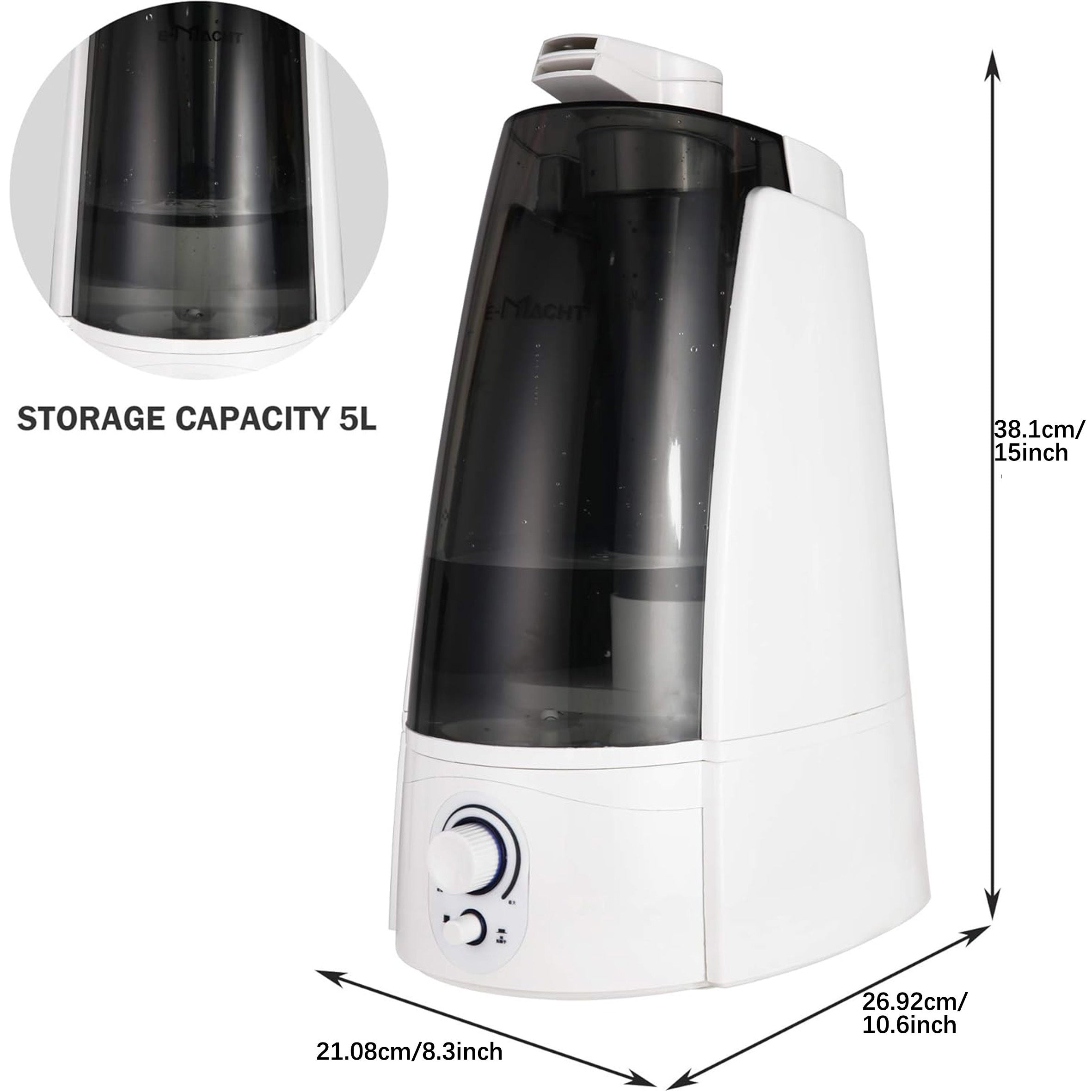 Humidifiers For Bedroom Quiet Ultrasonic Cool Mist Humidifier 37.2oz With Auto Shut-Off And Night Light Function Adjustable Mist Output, Less Than 30dB
