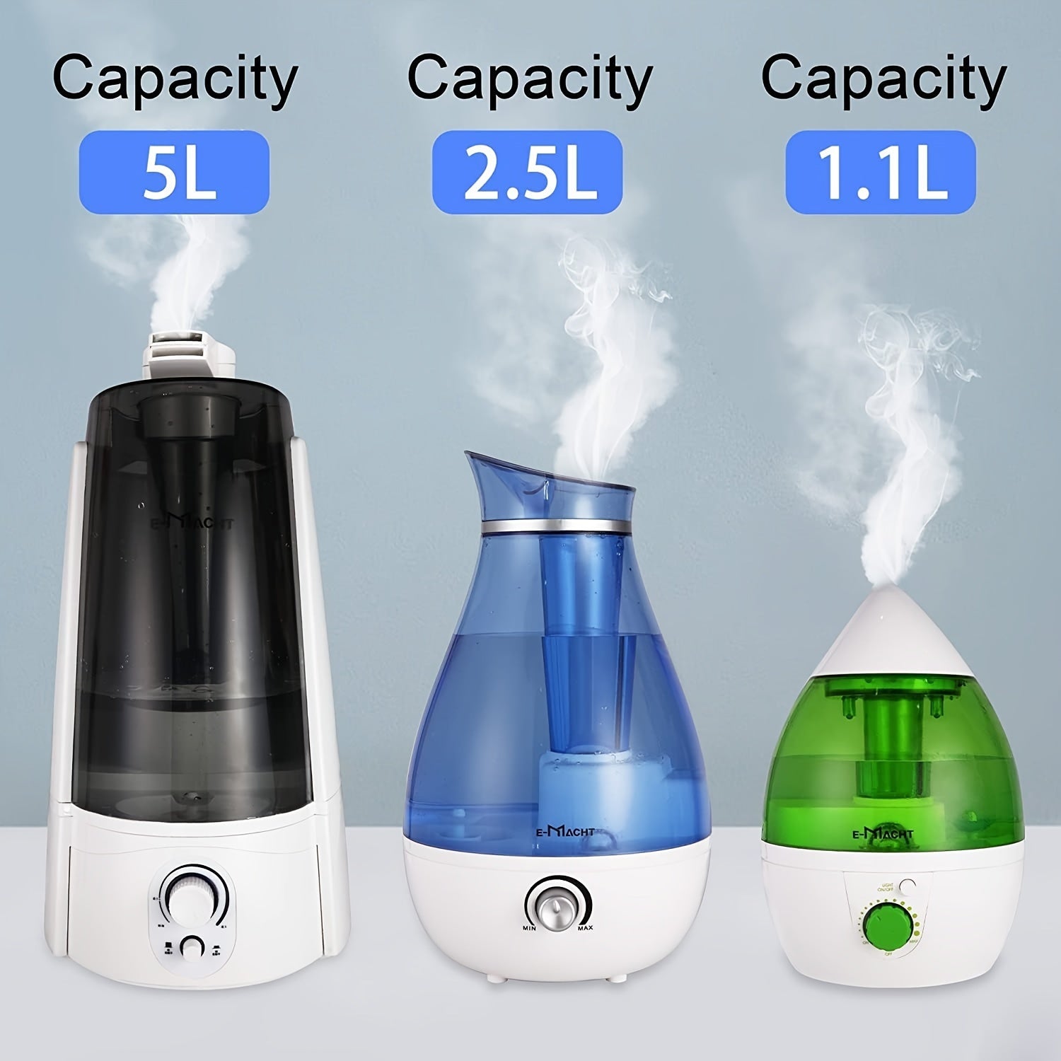 Humidifiers For Bedroom Quiet Ultrasonic Cool Mist Humidifier 37.2oz With Auto Shut-Off And Night Light Function Adjustable Mist Output, Less Than 30dB
