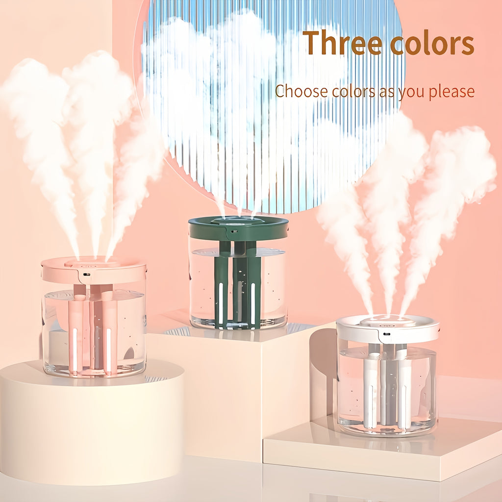 1pc Desktop Aroma Relax Humidifier, 3 Mist Ports, High Capacity, Made of Plastic Material, Suitable for Bedrooms and Offices, Desktop Design, Operating Voltage ≤ 36V
