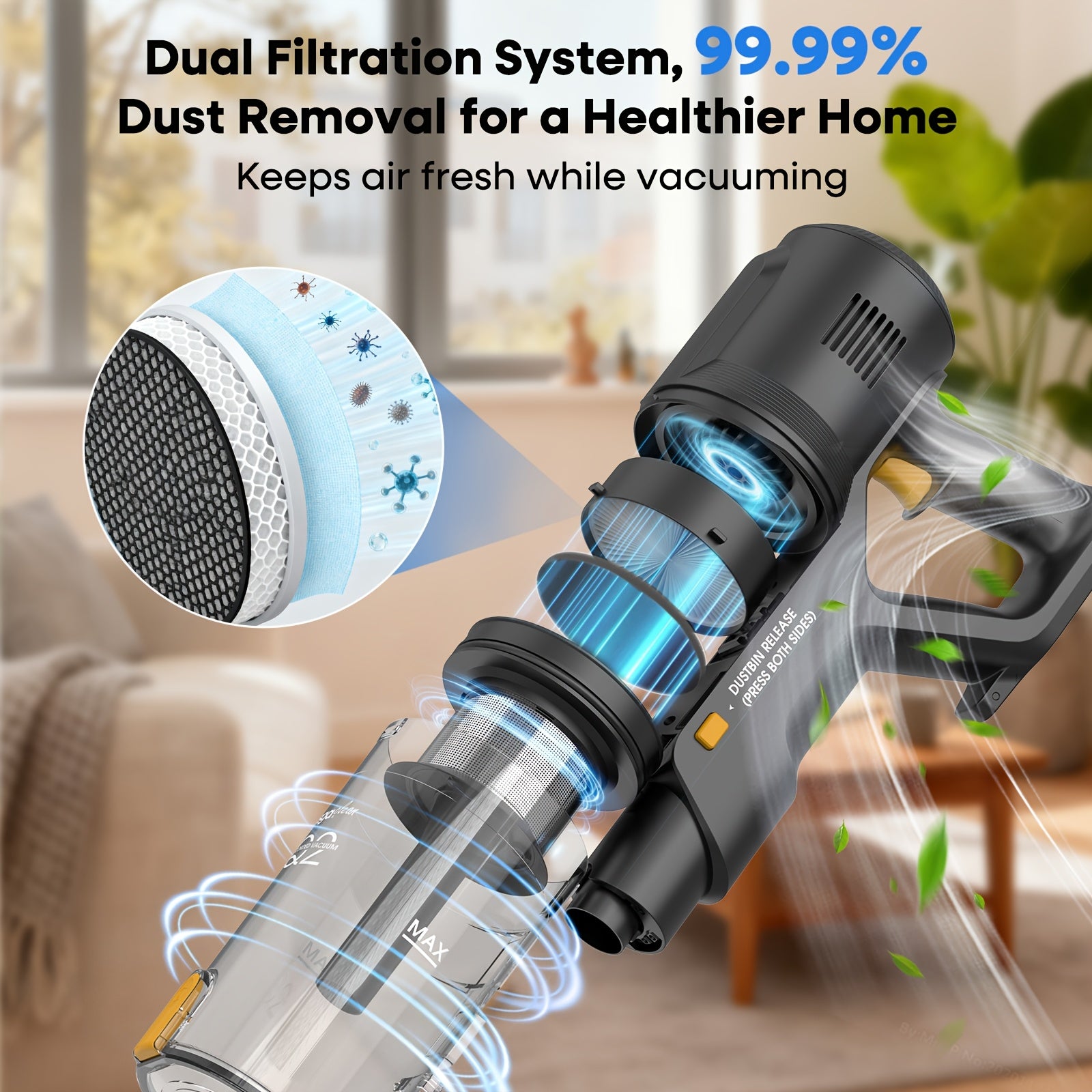 40KPA 600W Stick Vacuum Cleaner Corded, Corded Vacuum for Home Cleaning, Lightweight Vacuum Cleaner, Carpet Vacuum, Hard Floor Vacuum, Pet Hair Vacuum