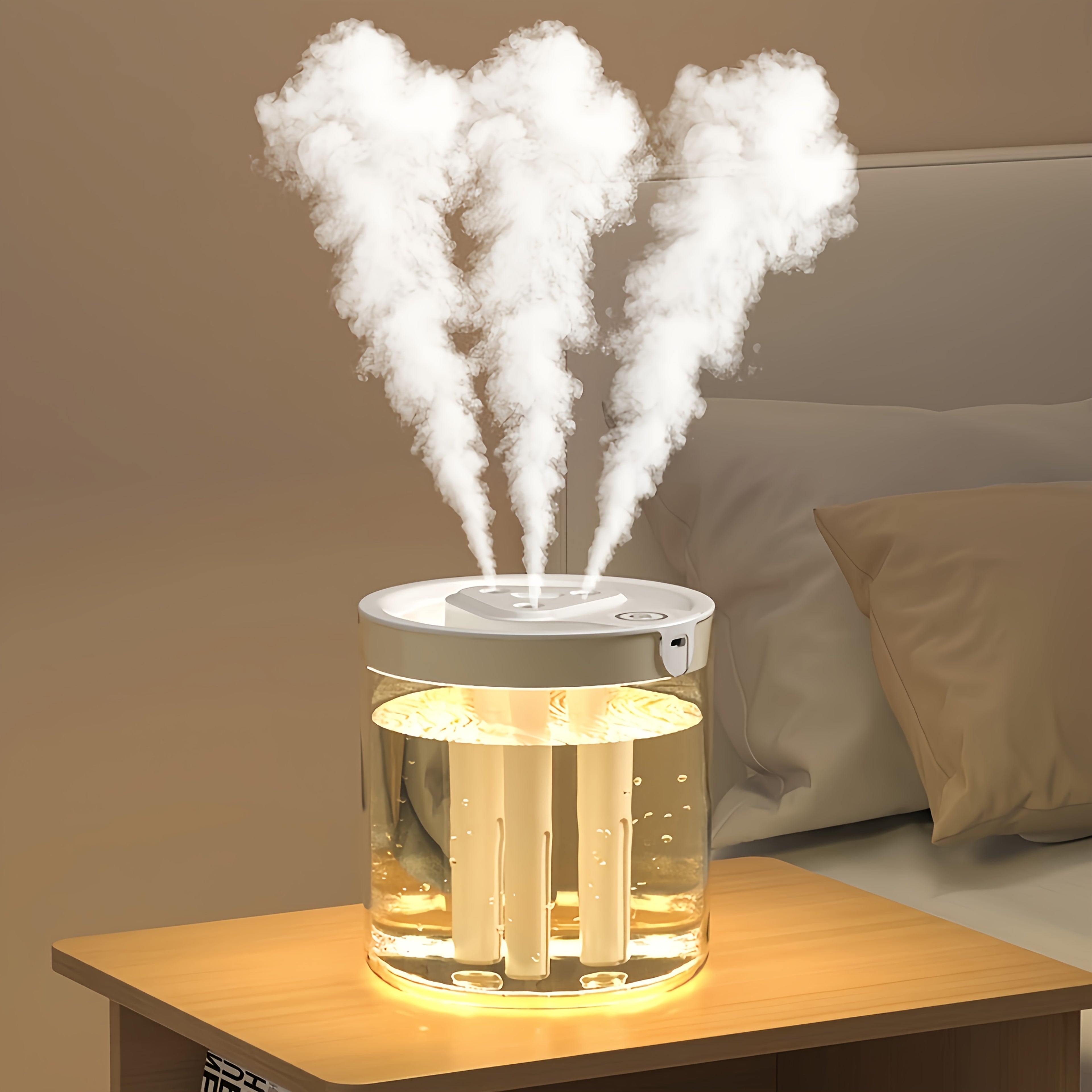1pc Desktop Aroma Relax Humidifier, 3 Mist Ports, High Capacity, Made of Plastic Material, Suitable for Bedrooms and Offices, Desktop Design, Operating Voltage ≤ 36V