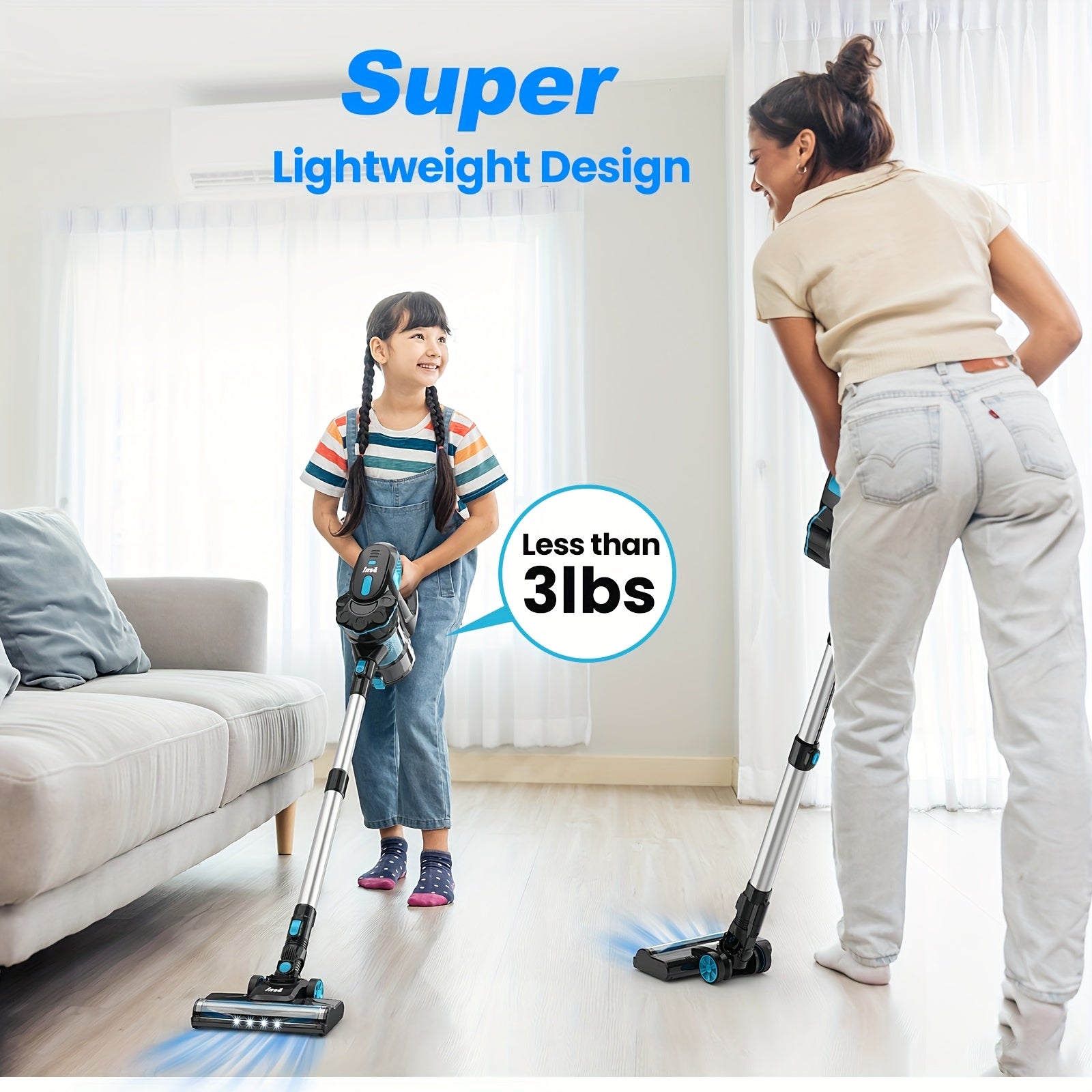 The INSE Portable Vacuum Cleaner Boasts a Strong 29KPA Suction Power, Making It Easy to Eliminate Pet Hair from Both Carpets And Wooden Floors. It Comes with an Led-Lit Nozzle And Various Attachments, Perfect for Tidying Up Car Interiors