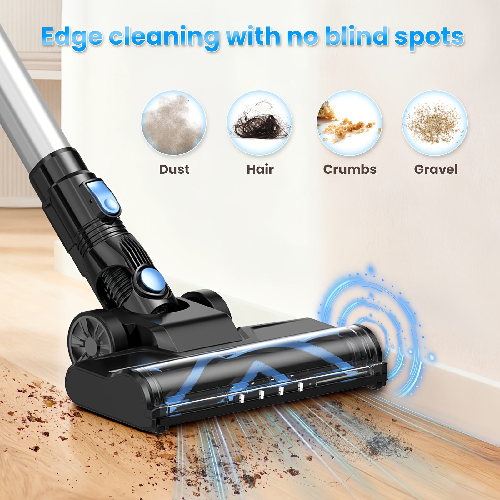 INSE Multi-Purpose Home Cordless Vacuum Cleaner 32KPa Powerful Suction Anti-Tangle Brush Head Effortlessly Removes Pet Hair Ultra-Lightweight At 2.4 Lbs LED Light Head 40-Minute Run Time Ideal for Homes, Cars, Dorm Rooms, And More